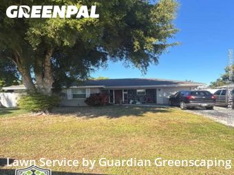 Yard Cutting in Fort Myers, 33919, Front Yard Mowing by Guardian Greenscaping, work completed in Dec , 2025