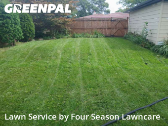 Backyard Mowing in Greenfield, 53220, Lawn Maintenance by Four Season Lawncare, work completed in Nov , 2025