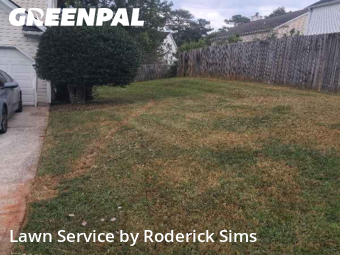 Backyard Mowing in Lilburn, 30047, Lawn Cutting by Roderick Sims, work completed in Nov , 2025