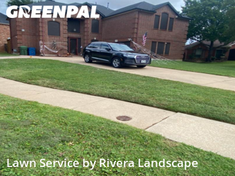 Grass Cutin Flower Mound,75028,Yard Mowing by Rivera Landscape , work completed in Dec , 2025