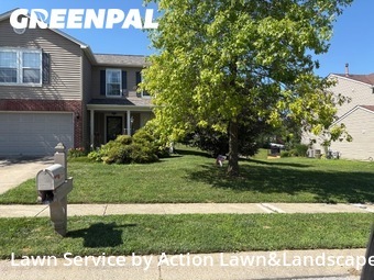 Front Yard Mowing in Danville, 46122, Yard Management by Action Lawn&Landscape, work completed in Oct , 2025