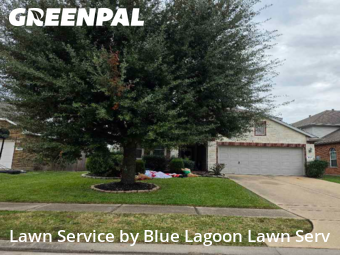 Lawn Mowingin Cypress,77429,Grass Cut by Blue Lagoon Lawn Serv, work completed in Dec , 2025