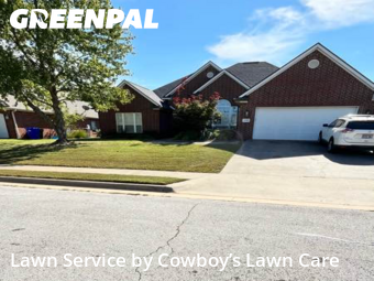 Front Yard Mowing in Rogers, 72758, Yard Care Services by Cowboy’s Lawn Care, work completed in Nov , 2025