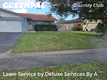 Lawn Mowing in Coral Springs, 33065, Front Yard Mowing by Deluxe Services By A, work completed in Dec , 2025