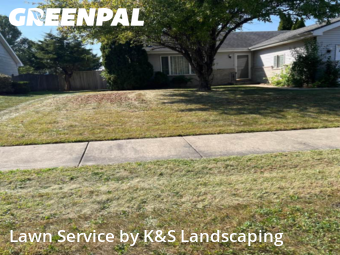 Front Yard Mowing in Crest Hill, 60403, Grass Care by K&S Landscaping, work completed in Nov , 2025