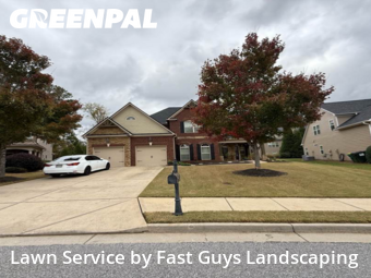 Front Yard Mowing in Woodstock, 30188, Yard Cutting by Fast Guys Landscaping, work completed in Nov , 2025