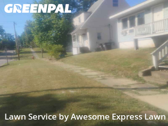 Front Yard Mowing in Carbondale, 62901, Lawn Work by Awesome Express Lawn, work completed in Nov , 2025