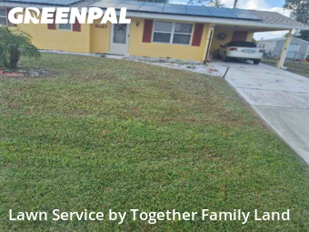 Front Yard Mowing in Port Charlotte, 33952, Garden Trimming by Together Family Land, work completed in Dec , 2025
