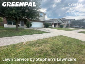 Lawn Cuttingin Cypress,77433,Grass Cutting by Stephen’s Lawncare, work completed in Dec , 2025