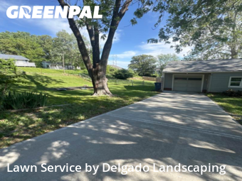 Front Yard Mowing in Avondale, 64117, Yard Grooming by Delgado Landscaping, work completed in Dec , 2025