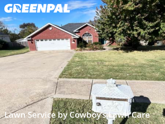 Yard Care in Bentonville, 72712, Front Yard Mowing by Cowboy’s Lawn Care, work completed in Dec , 2025