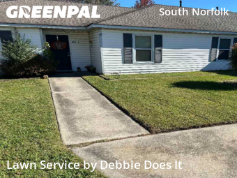 Mowing Services in Chesapeake, 23320, Lawn Management by Debbie Does It, work completed in Nov , 2025