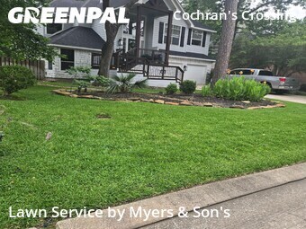 Lawn Mowingin The Woodlands,77381,Yard Cutting by Myers & Son's, work completed in Jun , 2026