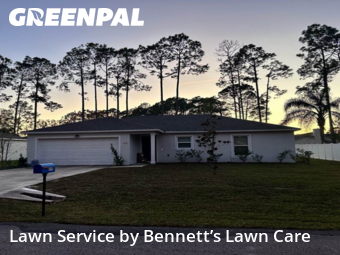 Front Yard Mowing in Palm Coast, 32137, Landscaping Maintenance by Bennett’s Lawn Care , work completed in Dec , 2025