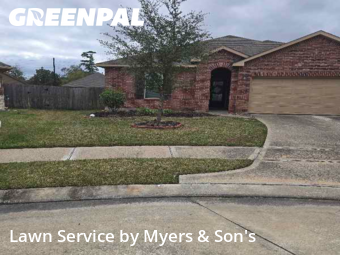 Lawn Care Servicein Spring,77389,Yard Mowing by Myers & Son's, work completed in Feb , 2026