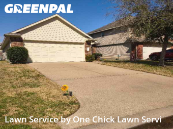 Lawn Maintenancein Katy,77449,Lawn Mowing Service by One Chick Lawn Servi, work completed in Feb , 2026