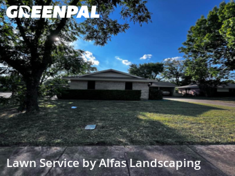 Yard Mowingin Richardson,75080,Lawn Service by Alfas Landscaping, work completed in Dec , 2025