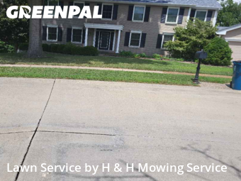 Yard Mowingin Chesterfield,63017,Lawn Mowing by H & H Mowing Service, work completed in Dec , 2025