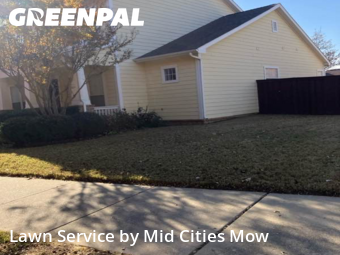 Grass Cutin North Richland Hills,76180,Yard Mowing by Mid Cities Mow, work completed in Dec , 2025