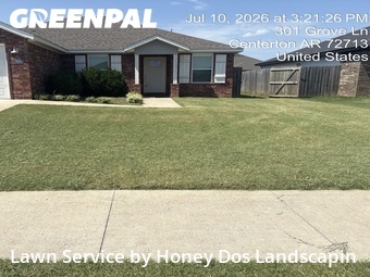 Completed mowing work