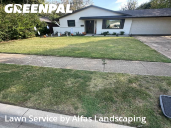 Yard Mowingin Richardson,75080,Lawn Care by Alfas Landscaping, work completed in Dec , 2025