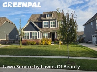 Front Yard Mowing in Zionsville, 46077, Lawn Maintenance by Lawns Of Beauty, work completed in Oct , 2025