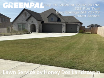 Front Yard Mowing in Springdale, 72762, Garden Trimming by Honey Dos Landscapin, work completed in Nov , 2025