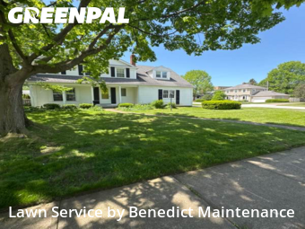 Front Yard Mowing in Rocky River, 44116, Yard Work by Benedict Maintenance, work completed in Nov , 2025