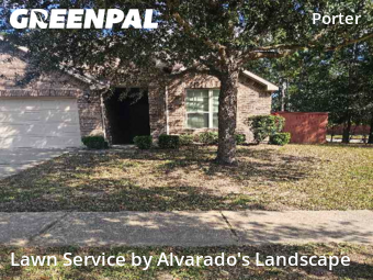 Lawn Mowingin Porter,77365,Lawn Cut by Alvarado's Landscape, work completed in Jan , 2026