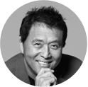 Portrait of Robert Kiyosaki for financial insights section in lawn care handbook.