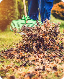 Final touches of spring leaf removal and yard raking for a clean seasonal look in Ithaca