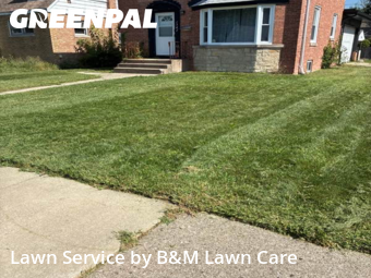 Lawn Maintenance in Calumet City, 60409, Front Yard Mowing by B&M Lawn Care, work completed in Dec , 2025