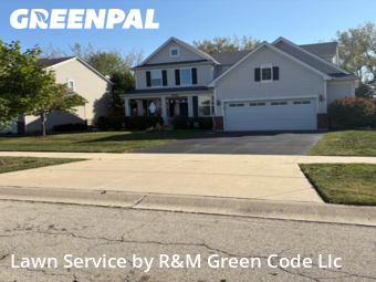 Grass Care in Huntley, 60142, Front Yard Mowing by R&M Green Code Llc, work completed in Nov , 2025