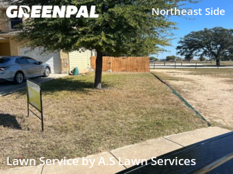 Front Yard Mowing in Selma, 78154, Grass Care by A.S Lawn Services, work completed in Dec , 2025