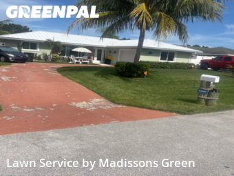 Front Yard Mowing in Palm Beach Gardens, 33410, Lawn Services by Madissons Green, work completed in Nov , 2025