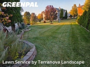Lawn Management in Romeoville, 60446, Front Yard Mowing by Terranova Landscape, work completed in Nov , 2025