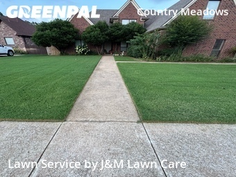 Completed mowing work