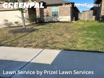 Front Yard Mowing in Richmond, 77407, Landscaping Maintenance by Prizel Lawn Services, work completed in Dec , 2025