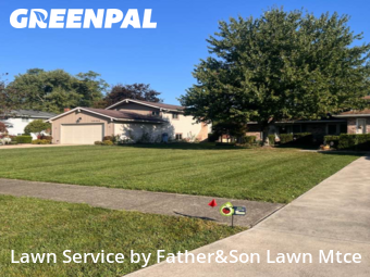 Front Yard Mowing in North Olmsted, 44070, Garden Trimming by Father&Son Lawn Mtce, work completed in Oct , 2025