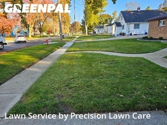 Front Yard Mowing in Midland, 48640, Lawn Cutting by Precision Lawn Care, work completed in Nov , 2025