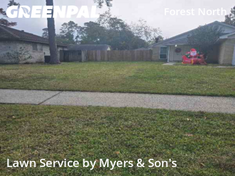 Lawn Mowin Spring,77389,Yard Mowing by Myers & Son's, work completed in Dec , 2025