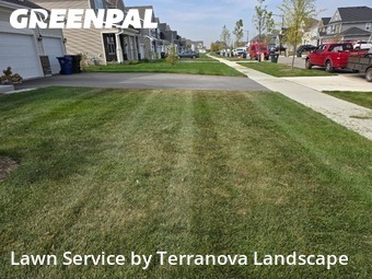 Grass Care in Algonquin, 60102, Front Yard Mowing by Terranova Landscape, work completed in Dec , 2025