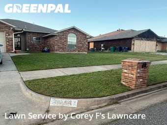 Yard Cuttingin Oklahoma City,73160,Grass Cutting by Corey F’s Lawncare, work completed in Jun , 2026