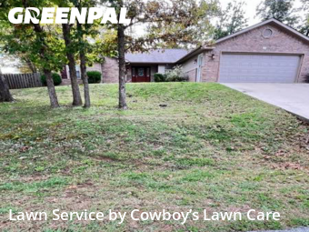 Yard Grooming in Bella Vista, 72714, Front Yard Mowing by Cowboy’s Lawn Care, work completed in Dec , 2025