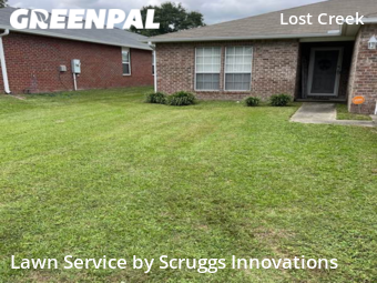 Backyard Mowing in Ensley, 32514, Lawn Care by Scruggs Innovations, work completed in Oct , 2025
