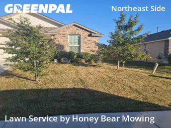 Yard Cuttingin Converse,78109,Lawn Cut by Honey Bear Mowing, work completed in Dec , 2025
