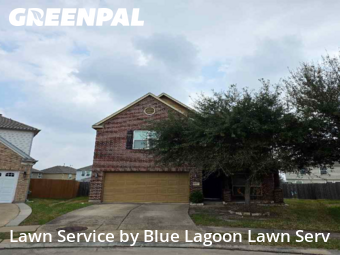 Yard Cuttingin Houston,77084,Yard Cutting by Blue Lagoon Lawn Serv, work completed in Feb , 2026