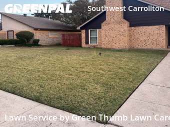 Property Maintenance in Carrollton, 75007, Lawn Maintenance by Green Thumb Lawn Care, work completed in Dec , 2025