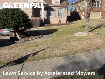 Lawn Work in Hoover, 35226, Front Yard Mowing by Accelerated Mowers , work completed in Dec , 2025