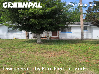 Grass Cutin Jacksonville Beach,32250,Yard Mowing by Pure Electric Landsc, work completed in Dec , 2025